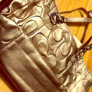 Brand New Coach monogrammed Bronze handbag